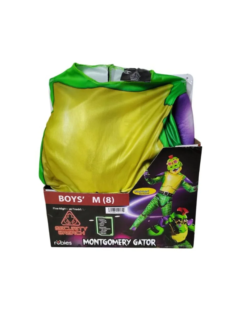 FNAF Security Breach Montgomery Gator Boys Costume Medium 8 Rubies 4 Piece New